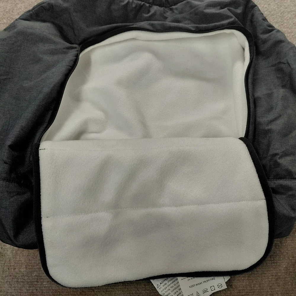 Sho Cute Gray With White Fleece Lined Quilted Winter Baby Car Seat Cover Zipper